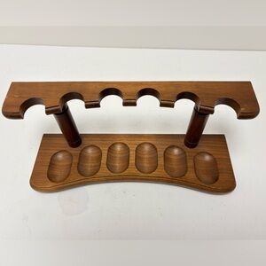Decatur 6-Pipe Walnut Wooden Pipe Rack